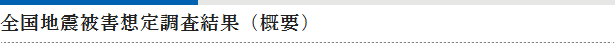 全国 地震被害想定調査結果（概要）